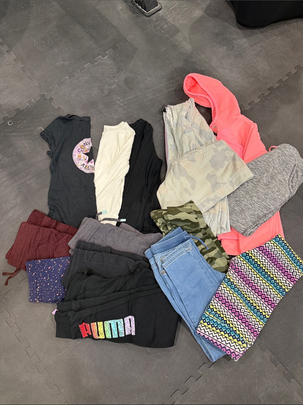 all in motion Girls Mixed Clothing Bundle - Pink, Black, Gray, Blue, Camouflage